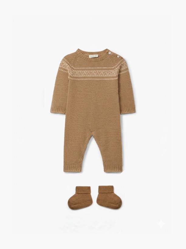Knitted jacquard babygrow Knitted jacquard babygrow