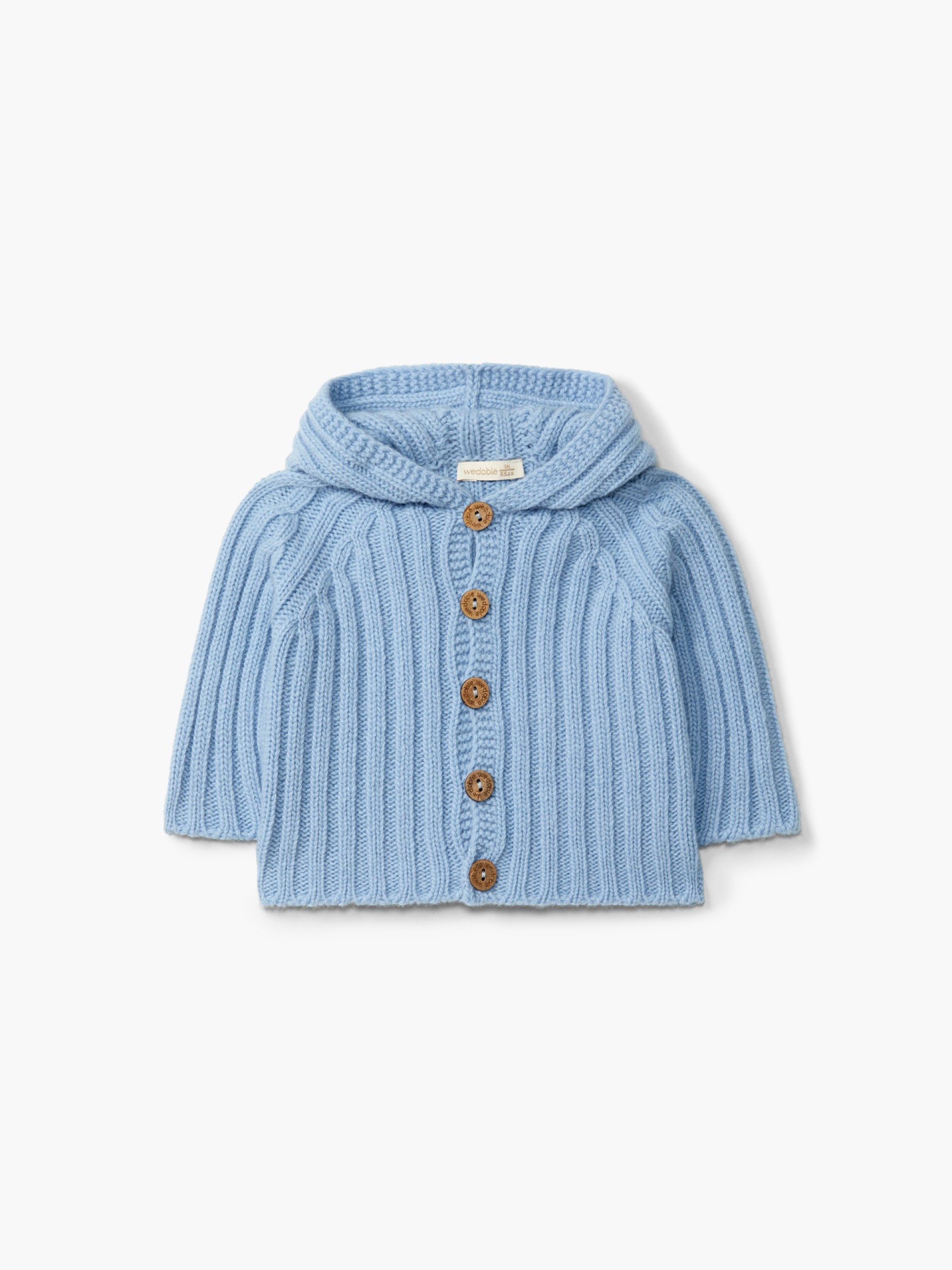 Hooded wool cardigan
