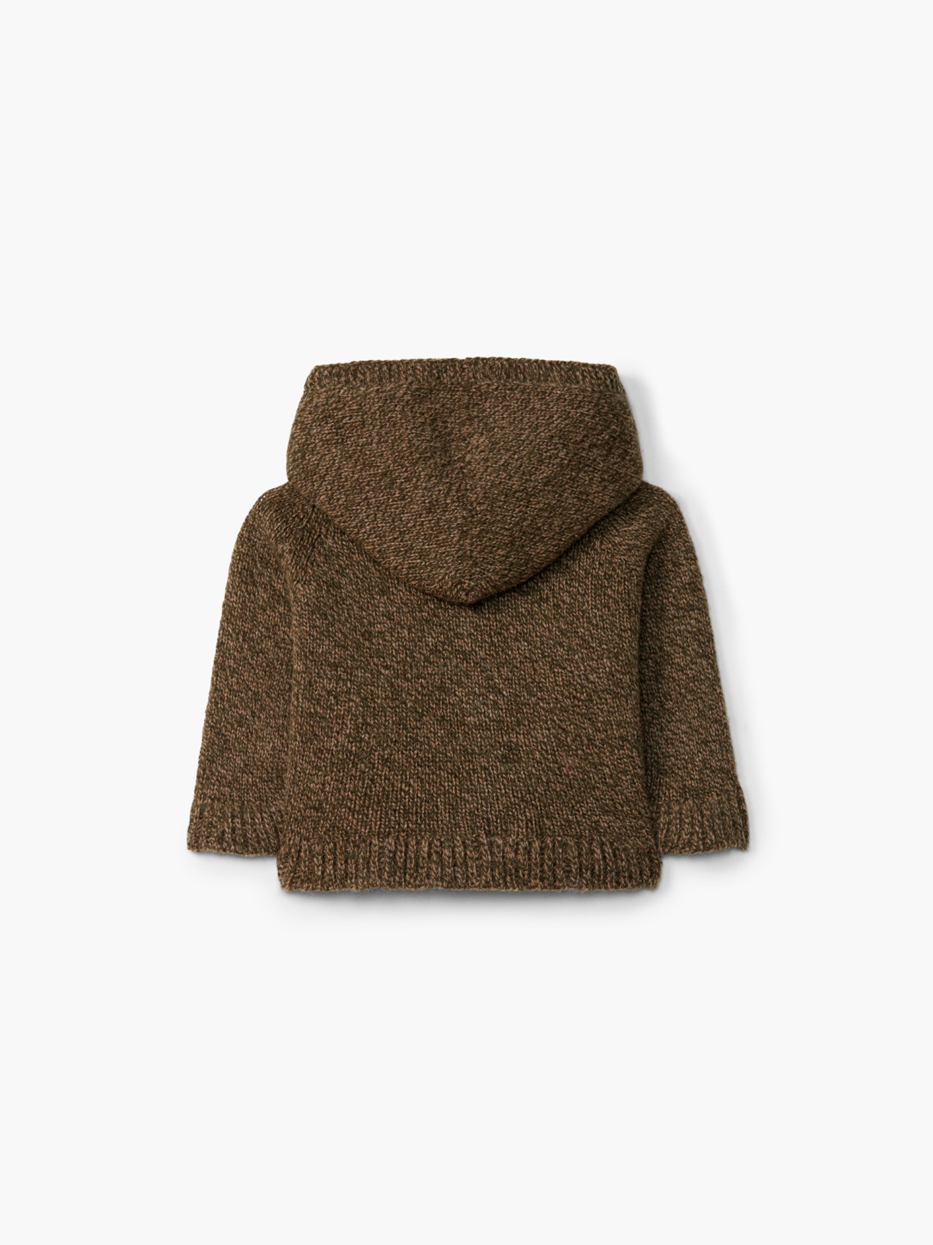 Hooded wool cardigan