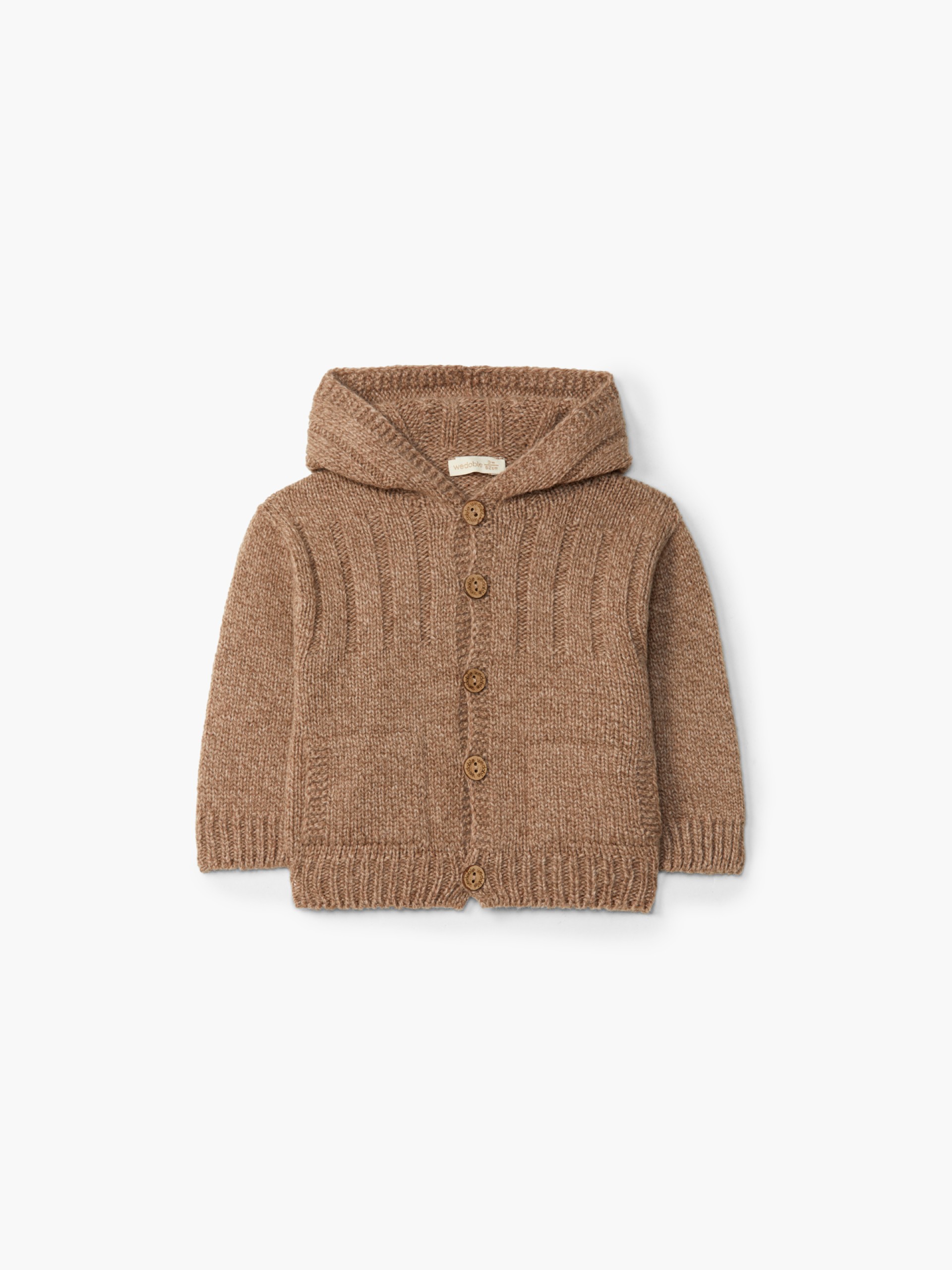 Hooded wool cardigan