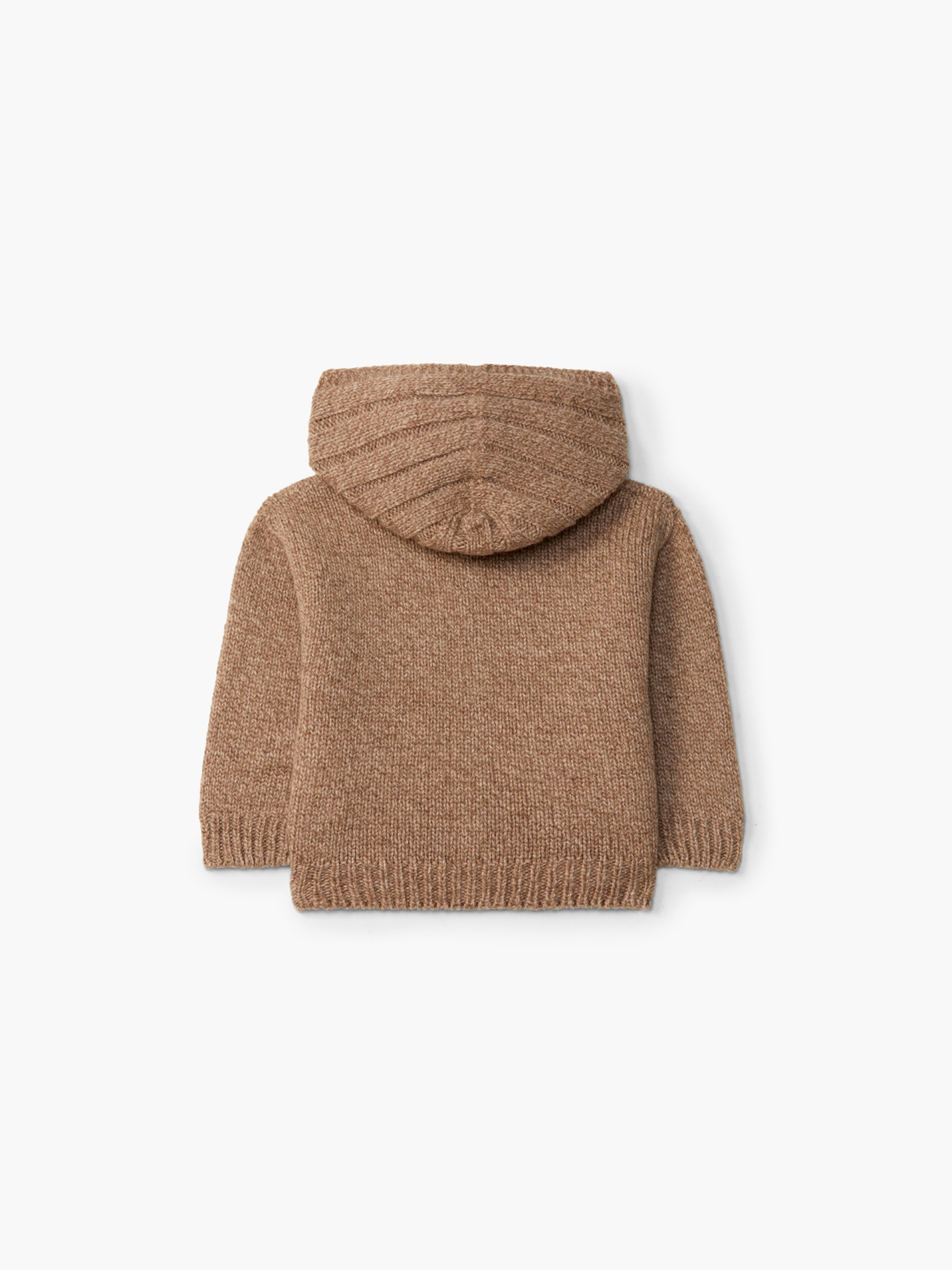 Hooded wool cardigan