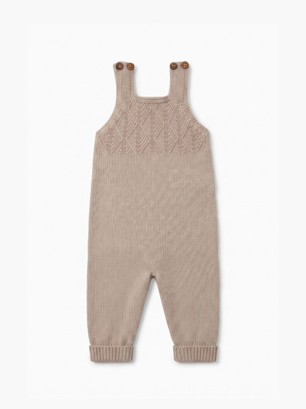Knitted wool dungarees