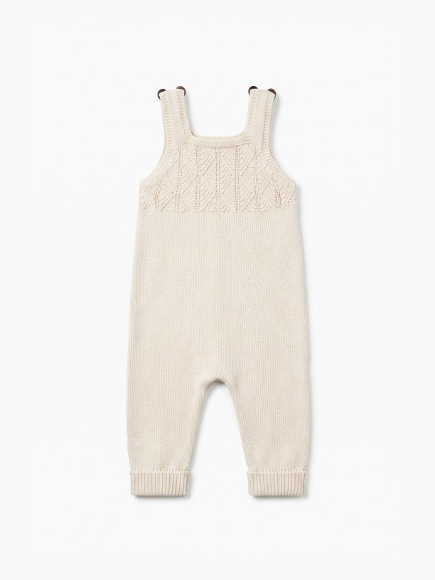 Knitted wool dungarees