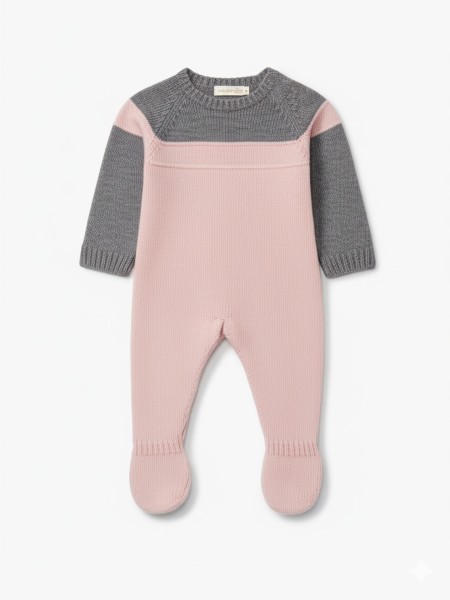 Knitted wool babygrow