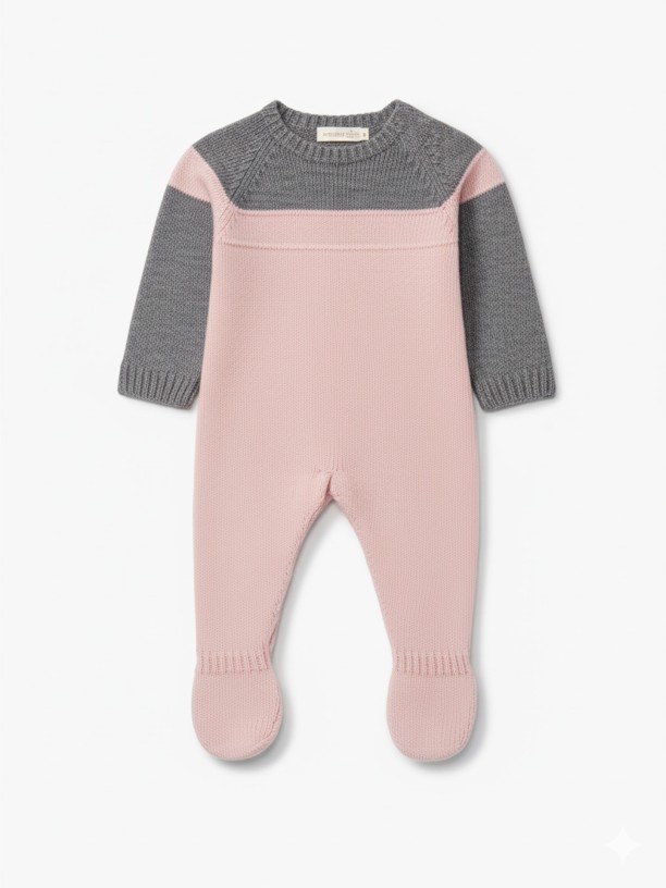 Knitted wool babygrow