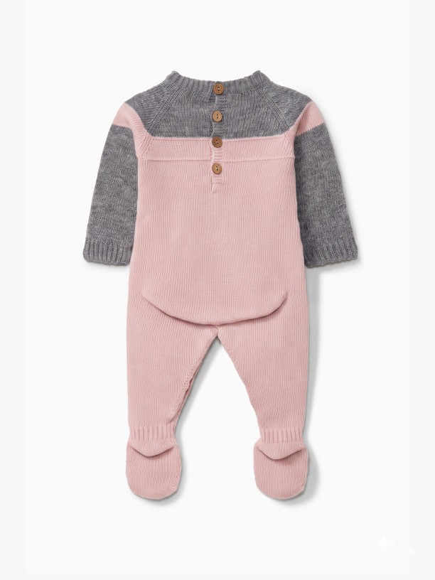 Knitted wool babygrow