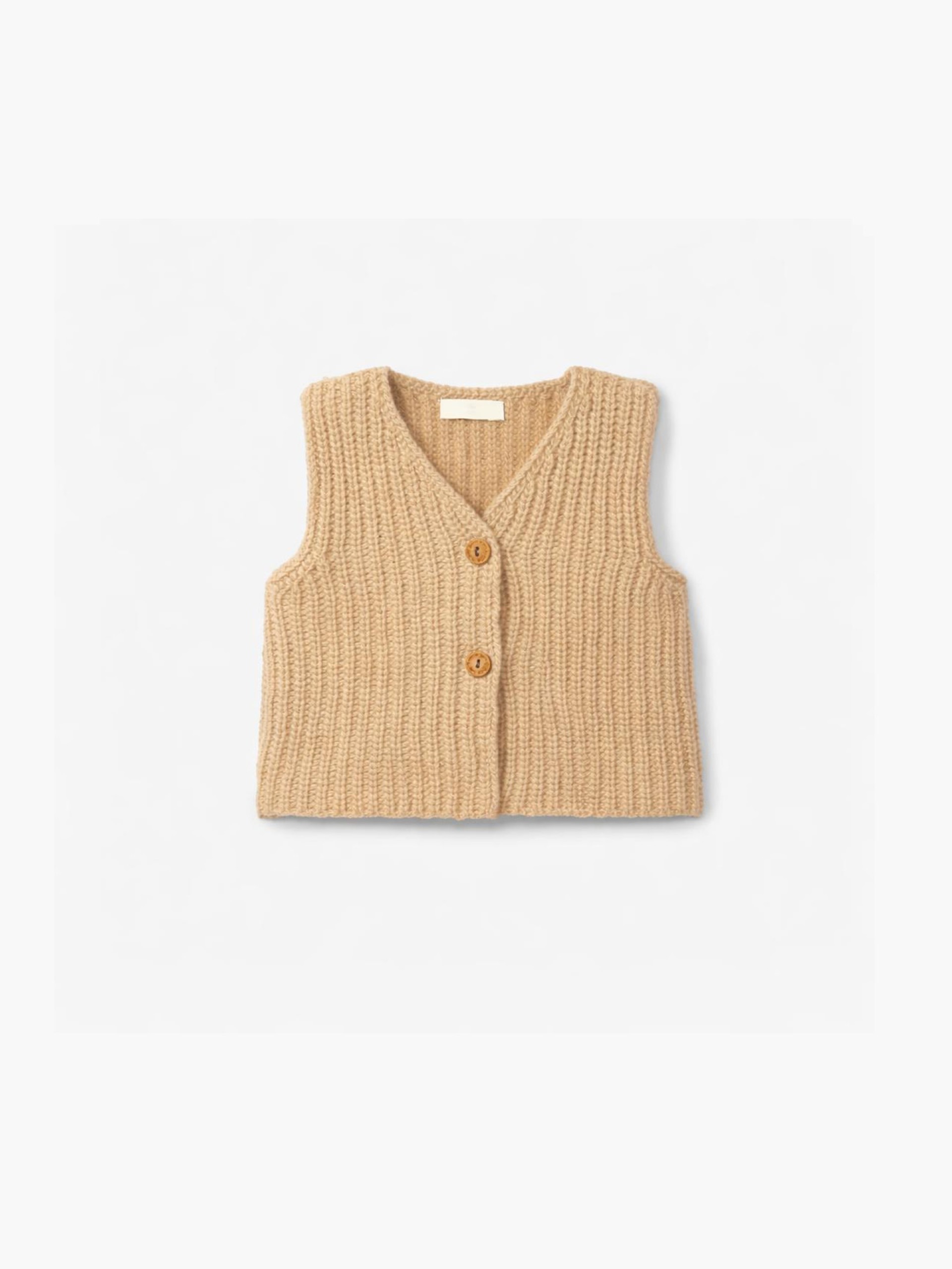 Knitted wool baby vest