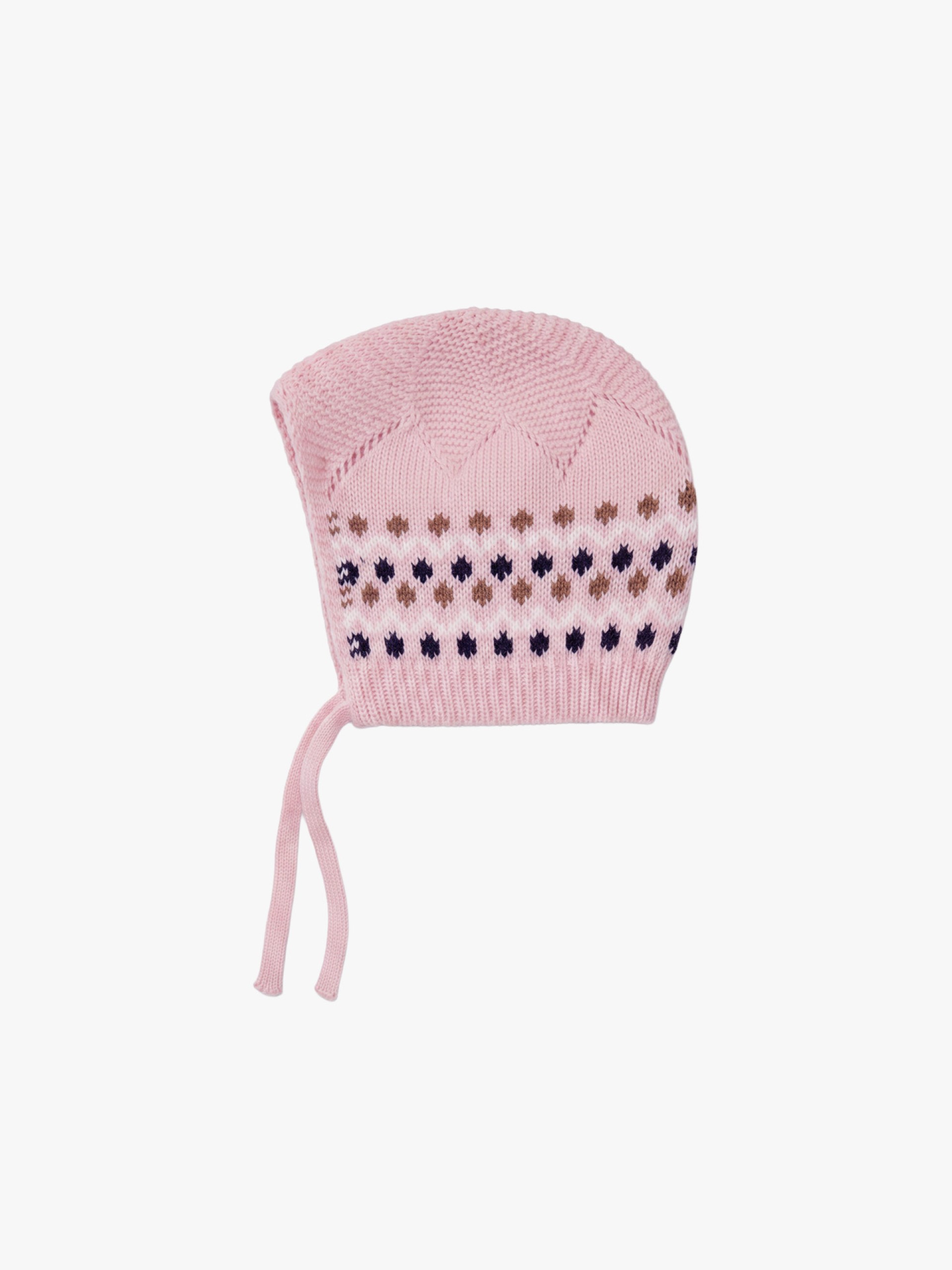 Knitted wool bonnet