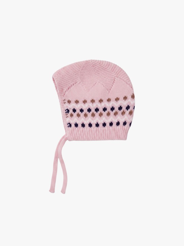 Knitted wool bonnet