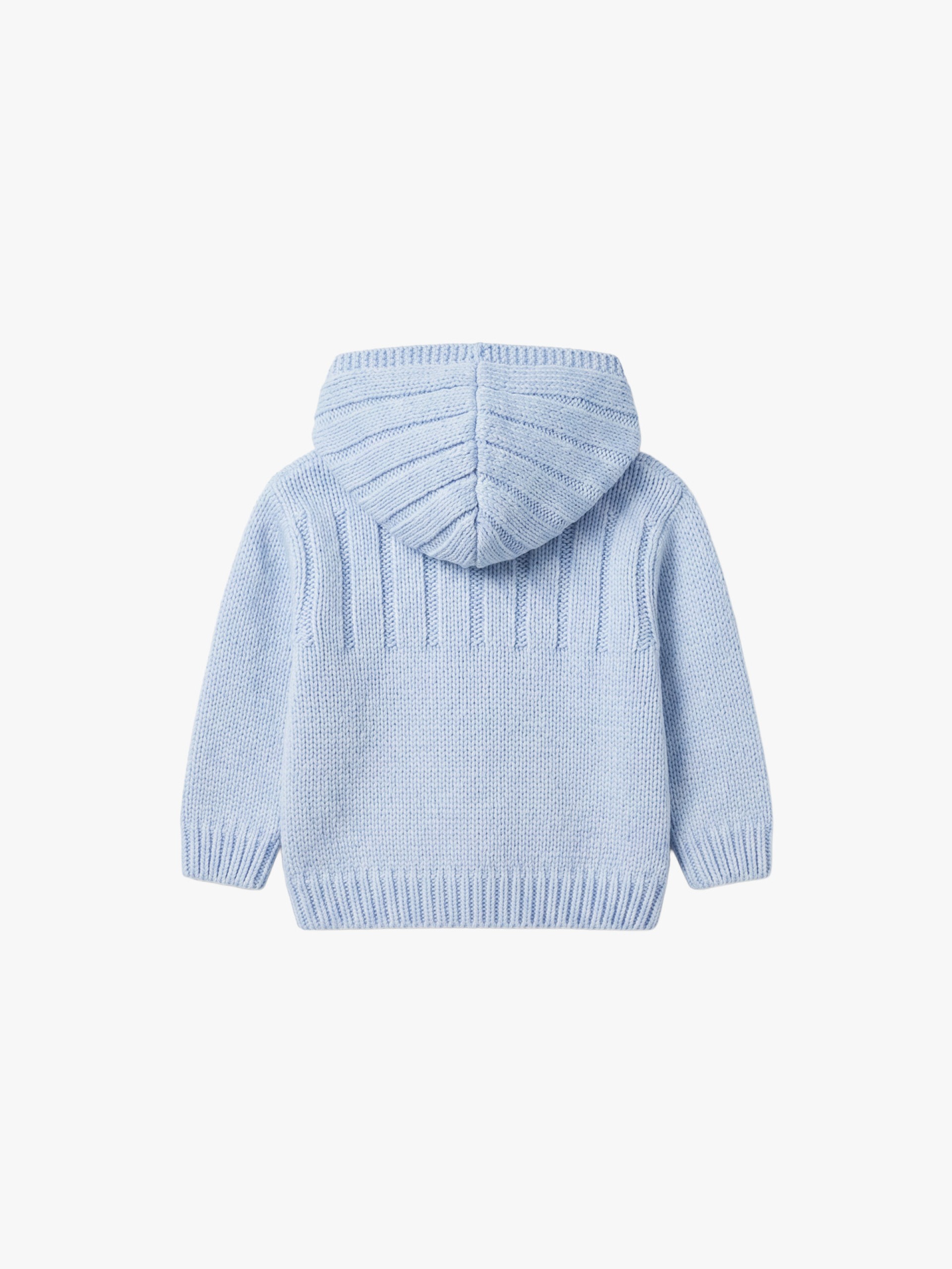 Hooded wool cardigan
