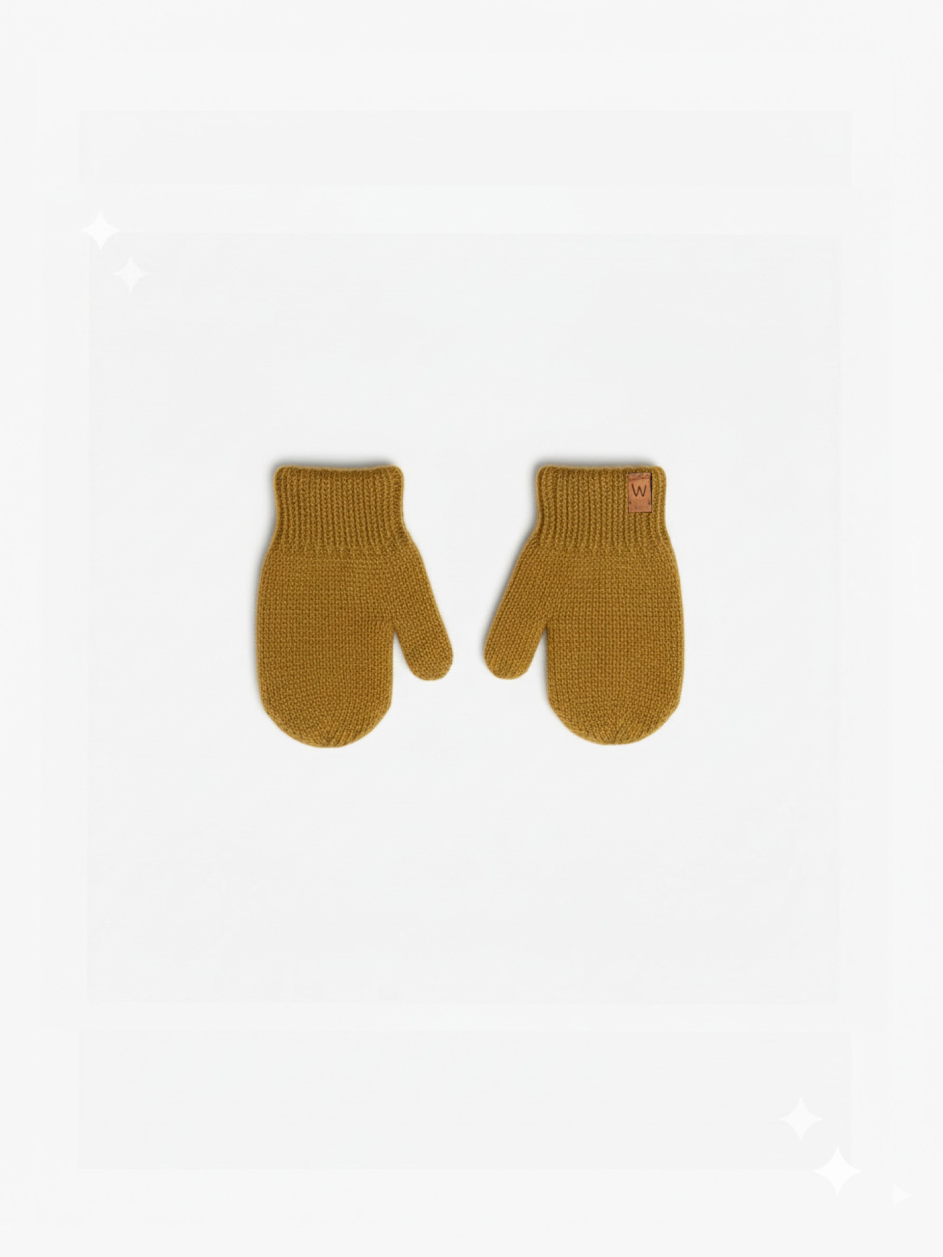 Knitted wool mittens