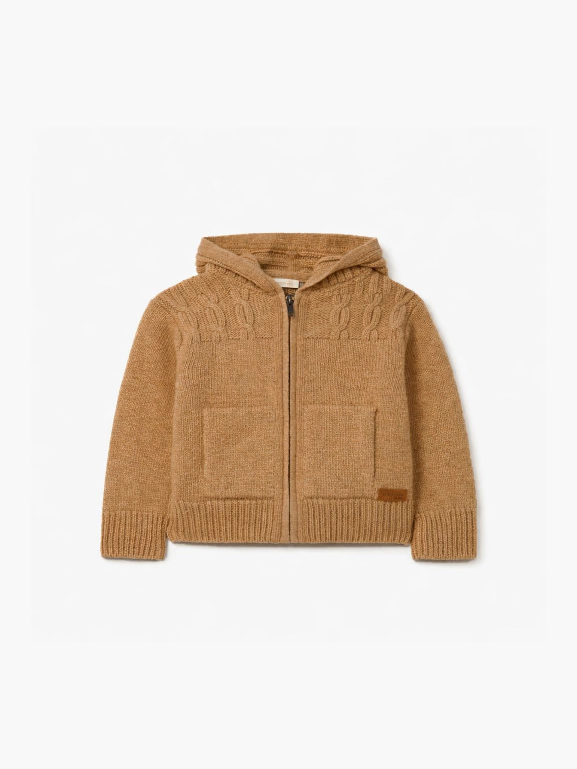 Hooded wool cardigan