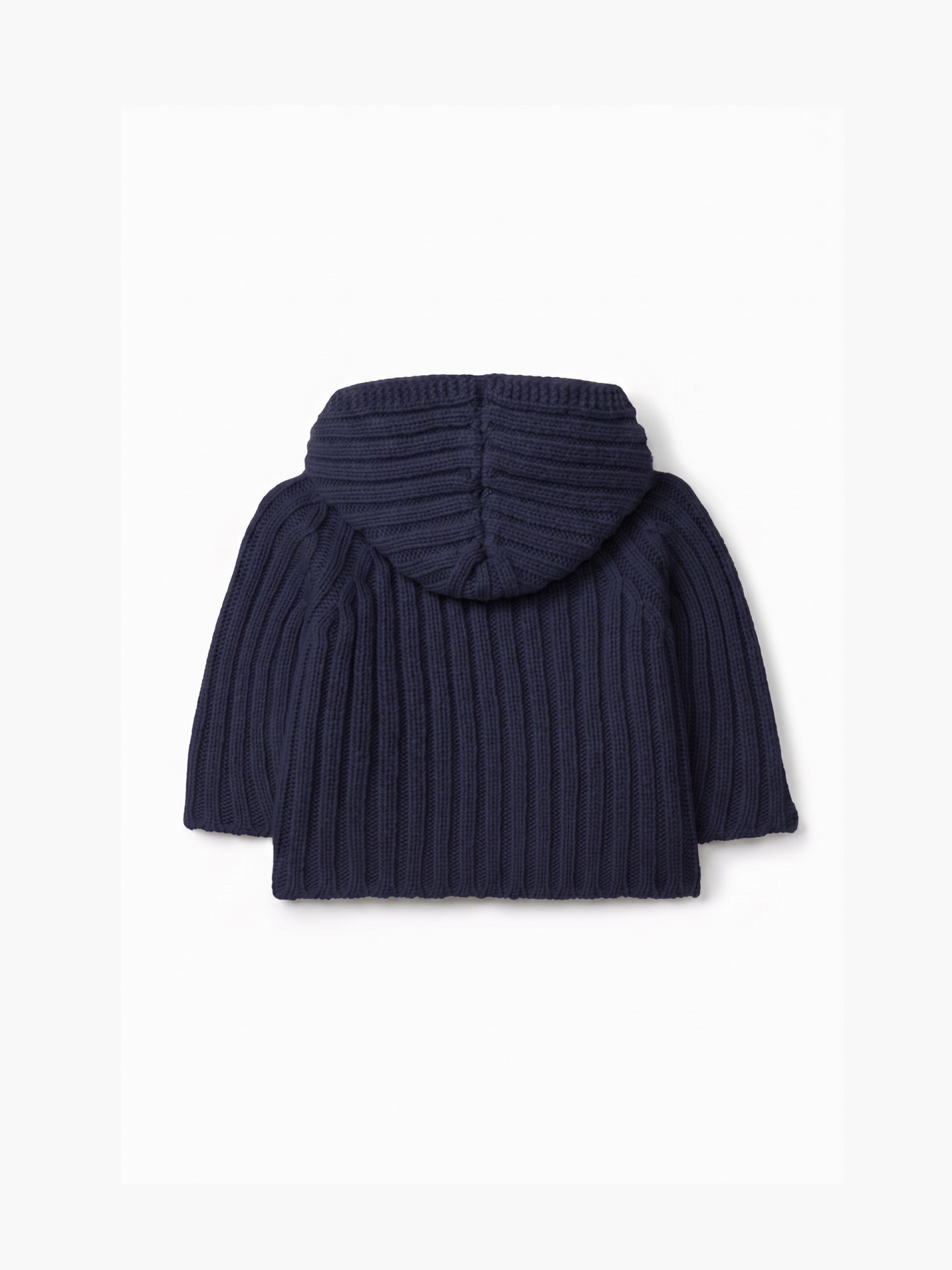 Hooded wool cardigan