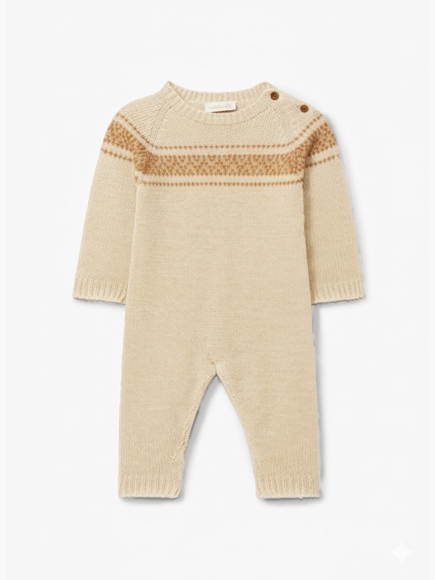 Knitted jacquard babygrow