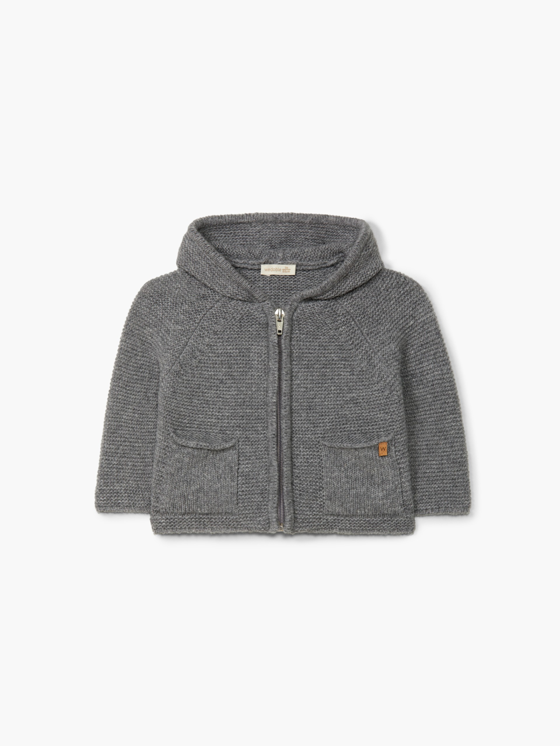 Hooded wool cardigan