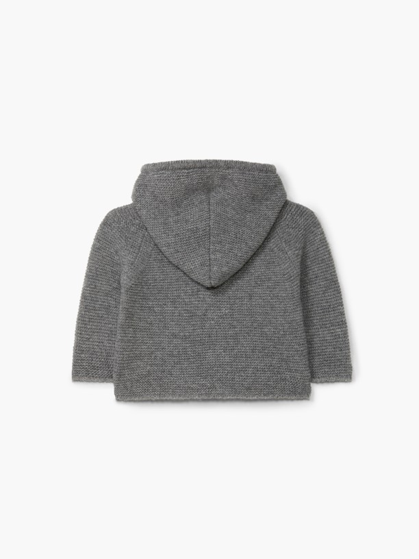 Hooded wool cardigan