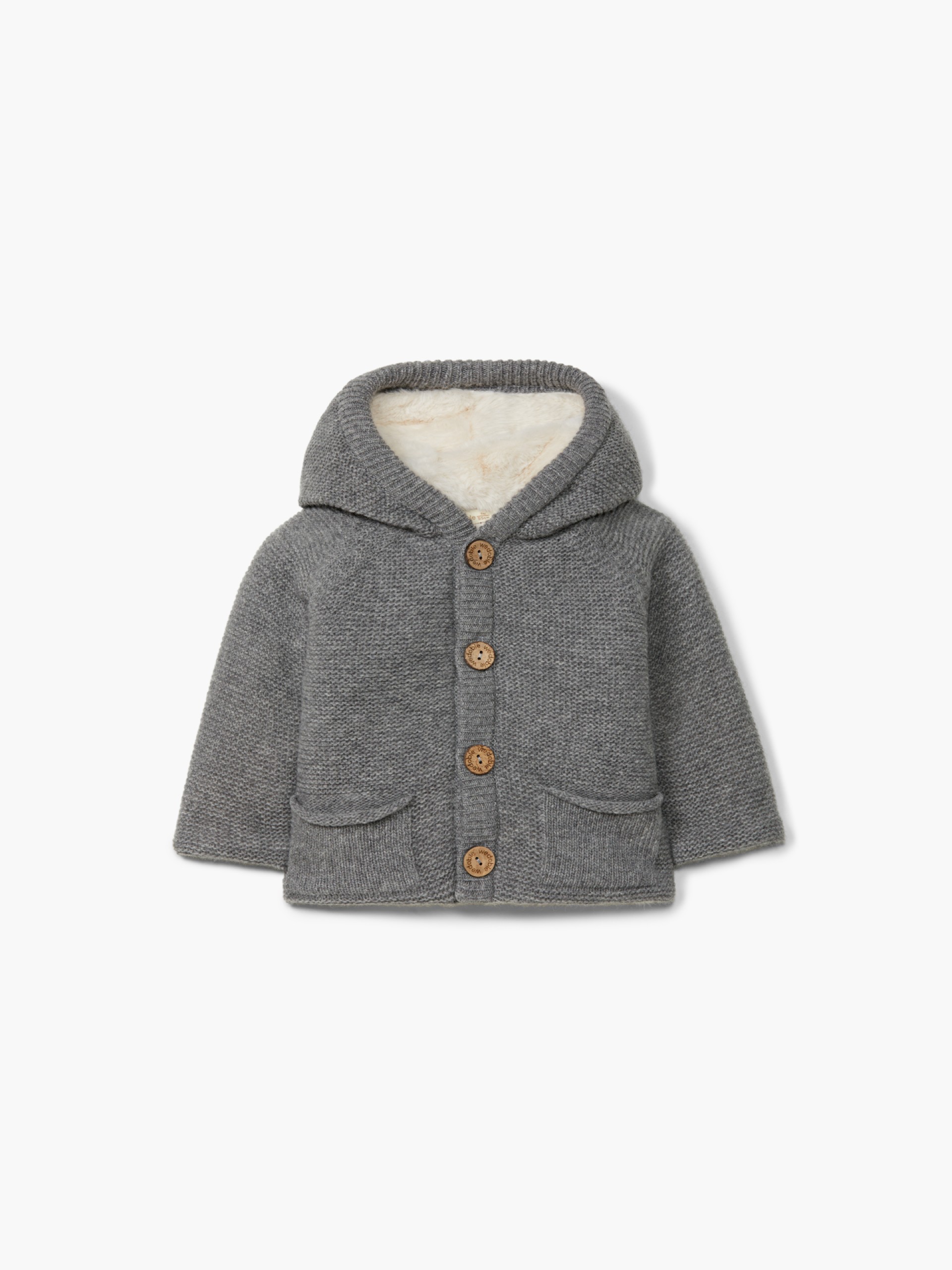 Hooded wool cardigan