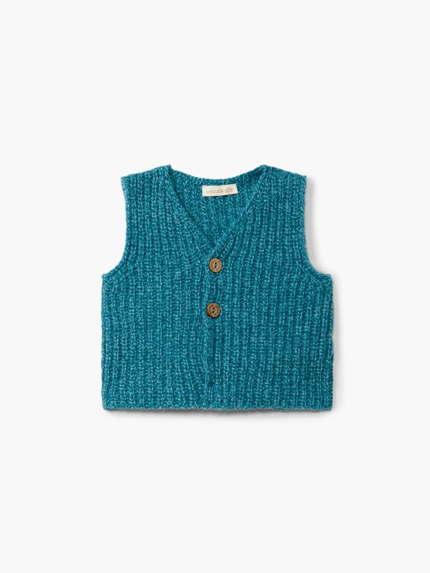 Knitted wool vest