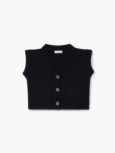 Knitted wool vest