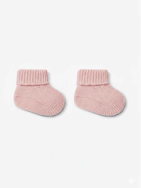Knitted wool booties